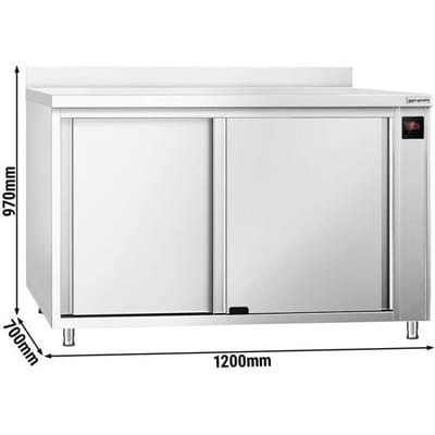 GGM Gastro Wärmeschrank PREMIUM - 1200x700mm - mit Aufkantung & Schiebetüren - Digital