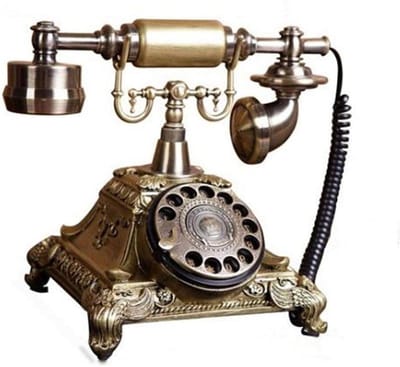 Draaitelefoon Antiek - Retrotelefoon Pastorale - Thuis Kantoor - Metalen Draaiknop - 1.00 Stuks - Bruin