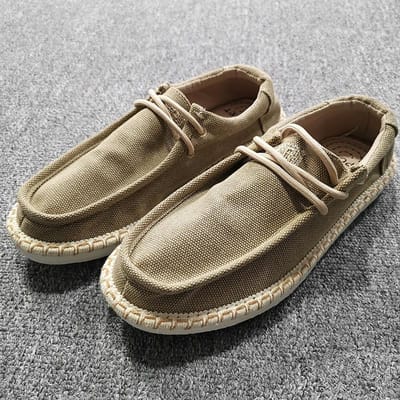Lente en Zomer Ademend Zachte Zool Heren Linnen Vissersschoenen Een Pedaal Licht Casual Lage Schoenen Trend 44 gray