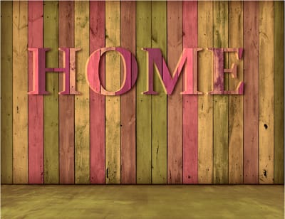 Fotobehang - house (pink).