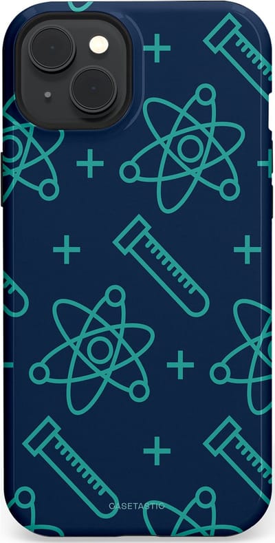 Casetastic hoesje geschikt voor Apple iPhone 15 Plus - MagSafe - Dubbellaagse bescherming - Atomen Creaties - Fashion Case - Donkerblauw Turquoise