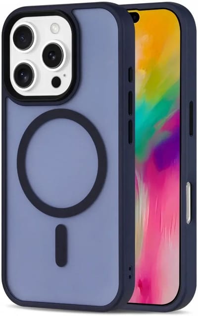 Hoesje Geschikt voor iPhone 16 Pro Max - Compatibel met MagSafe - Matte Beschermhoes - Back Cover met Magneet - Blauw