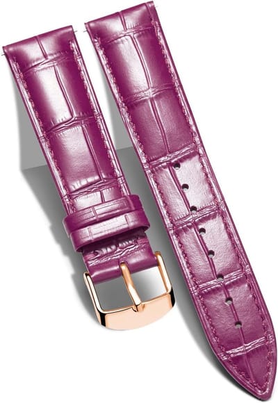 Echte Krokodillenleren Horlogeband Vervangband met Snelle Bevestiging, Waterdicht, 10 Kleuren en 13 Maten voor Mannen en Vrouwen, Keuze uit Gespen in Goud, Roze, Zilver (12-24mm)