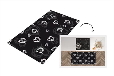 Keukenloper - Loper keuken - Patronen - Hart - Schedel - 120x60 cm - Keukenloper vinyl