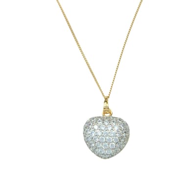 Gleaming Heart Necklace Gold 14K