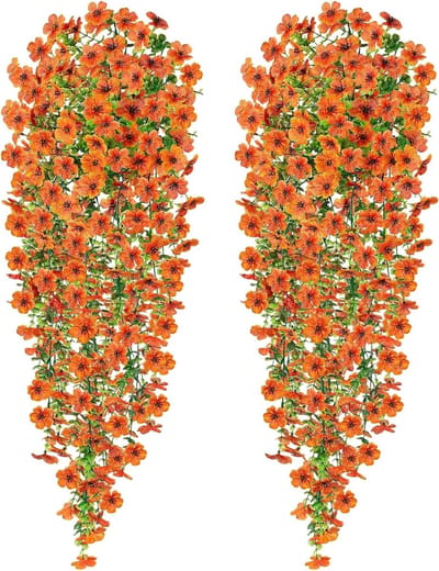 Kunstmatige Hangende Bloemen in Oranje voor Decoratie, Bruiloften en Feestdagen