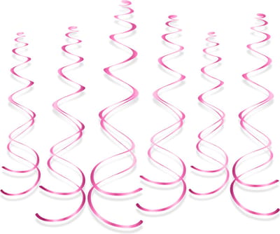 LUQ - Luxe Roze Swirl Slingers Hangdecoratie Verjaardag Versiering Feest Versiering Swirls Decoratie Roze - 6 Stuks