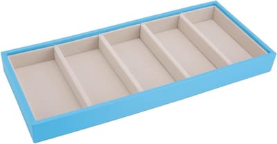 Stapelbare glazen display tray voor sieraden, brillen en horloges - Velvet Glass Box Organizer (Blauw)