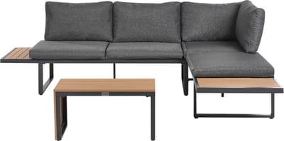 PIENZA - Loungeset voor 4 - Lichtbruin/Grijs - Kunsthout