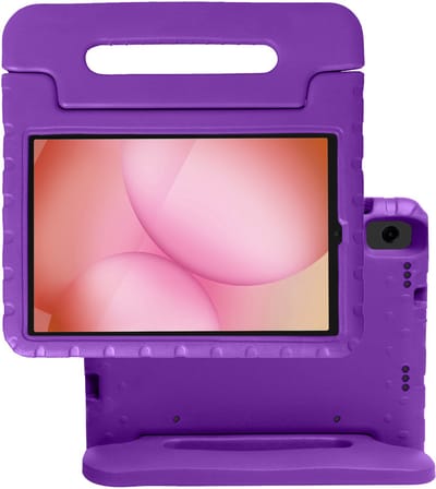 Hoes - Geschikt voor Samsung Galaxy Tab A11 - Kinderhoes Shockproof Bumper - Kidsproof Case - Tablet Hoesje - Kinder Hoes Cover - Paars
