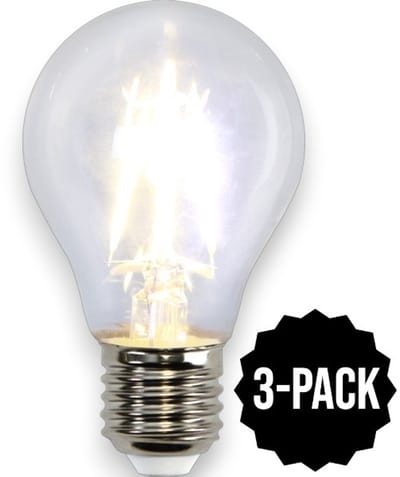 3-Pack | Standaard bol - E27 - 4W - Extra Warm Wit - 2700K - Filament - Helder
