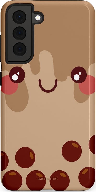 Casetastic Hoesje Geschikt voor Samsung S21 FE - Stijlvolle Beschermende Duo-layer Case - Smeltende choco bolletjes