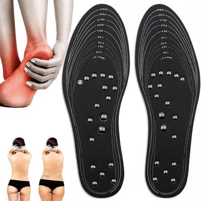 Massage Inlegzolen - Acupressuur Zolen - Voetmassage - Magnetische Therapie - 2 Paren - Zwart