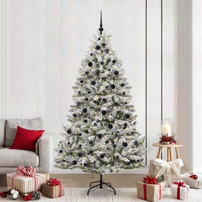 vidaXL - Kunstkerstboom - 210 - cm - 300 - LED's - Warmwit - PVC - en - Staal