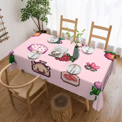 Stardew Valley Aangepaste Rechthoekige Tafelkleed Oliebestendige Tafelhoes voor Festival Feestdecoraties Tafelkleed 137x183cm