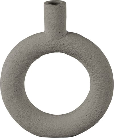 Present Time Vaas Ring - Polyresin - Rond Warm Grijs - 18x3,5x22,5cm