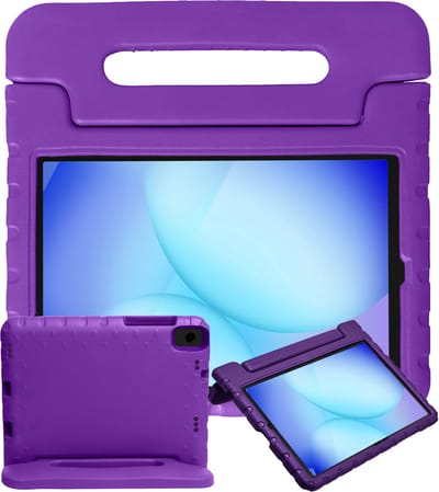 Hoesje - Geschikt voor Samsung Galaxy Tab A11 Plus / A9 Plus - Kinderhoes Shockproof Bumper - Kidsproof Case - Tablethoes - Kinder Hoes Cover - Paars