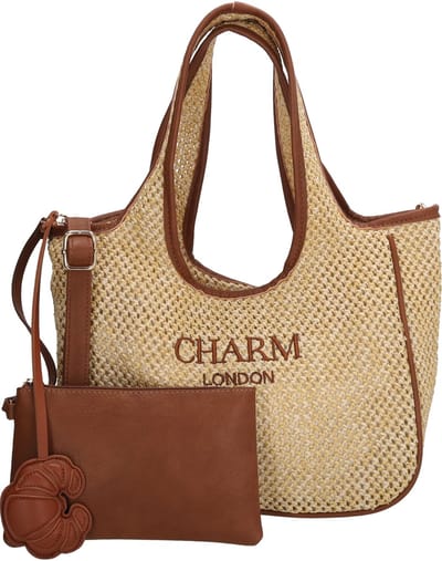 Charm London Shoreditch Shopper - Schoudertas - Rietlook - Zomer - Dames - Tote Bag - Dames Tas - Zand