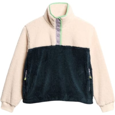 Superdry - Superzachte kraagloze Mash Up trui - Dames - Truien