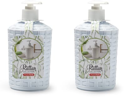 Plasticforte Zeeppompje - 2x - wit - 16 cm - zeepdispensers - Badkamer, toilet en keuken - Geweven kunststof