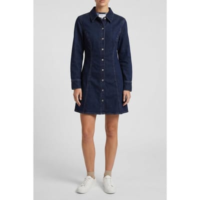 Calvin Klein Seamed Dress Classic Ck Rinse Maat: XL | Blousejurken Outlet | Dames | Blauw