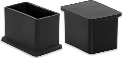 8-delige PVC Stoelpootdoppen voor Rechthoekige Tafels en Stoelen - Zwarte Vloerbeschermers 20x30mm