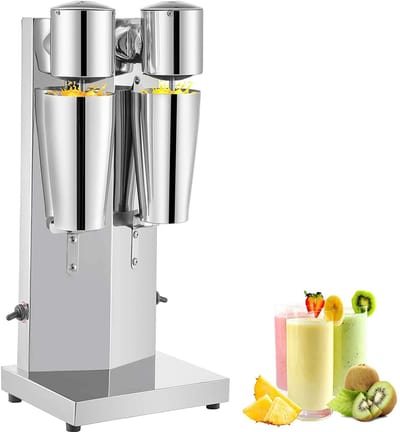Milkshake Machine - Drankmixer - Drankjes Maken - Dubbele Kop - 800 ml - Zilver