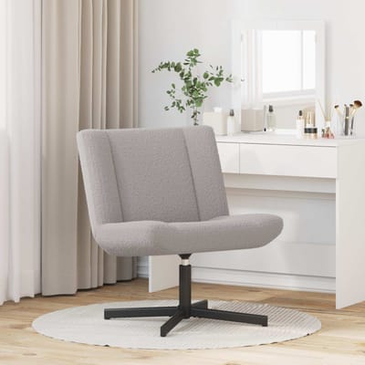 vidaXL Draaistoel Lichtgrijs 63 x 75 x 76 cm Schapenvacht