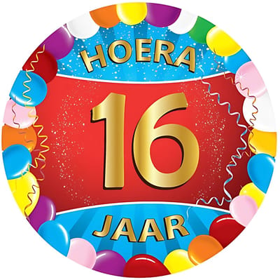 Bierviltjes 16 jaar - 25x stuks - multicolor - verjaardag/feest - feestartikelen