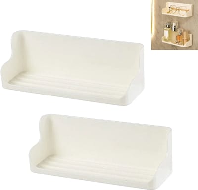 2 artikelen - Brillenopbergdoos - Opbergdoos voor zonnebrillen zonder boren - Wandmontage - Lang - Draagbaar - Wit - 17,6*6*6 cm - Universeel - Multifunctioneel brillenrek - Opbergrek - Wandhouder - Displaydoos