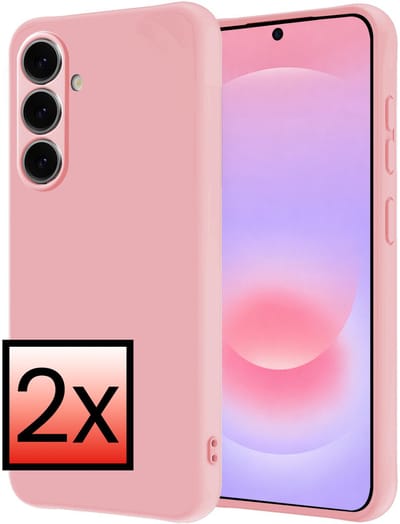 Hoesje - 2 Stuks - Geschikt voor Samsung Galaxy A37 - Sterk & Shockproof - Case Siliconen - Back Cover - Telefoon Hoes - Lichtroze