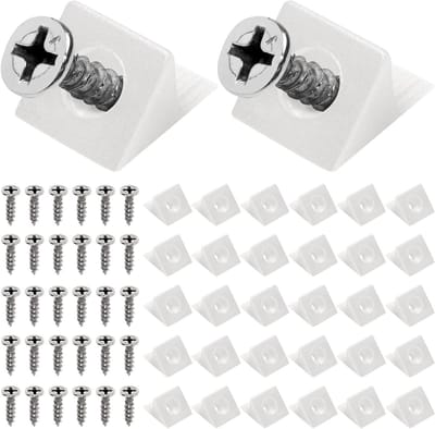 40 Stuks Achterwand Schroeven voor Ladebodem Versteviging - Plastic Wedges en Bevestigingsschroeven voor Kasten en Meubels, Wit