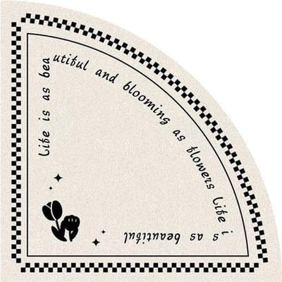 Eenvoudige waaiervormige vloermat Keuken rechthoekige mat Badkamer absorberende antislipmat Toiletvoetmat Nieuwe demping 50 * 50Cm crystal velvet white