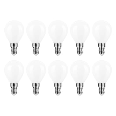 Modee E14 LED Lamp 4W - 470lm - 2700K - Warm Wit - LED Filament Melkglas Globe Mini P45 - Vervangt 40W Halogeen Gloeilamp - 10 stuks