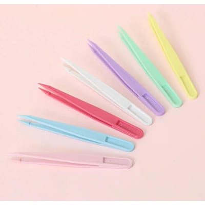 10 stuks 12 cm Kleurrijke Plastic Pincetten Nylon Versterkte Klem Succulenten Planten Gereedschap Kinderen's DIY Handgemaakt Speelgoed Pincetten 10Pcs white