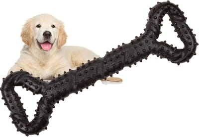 Famanu - Sterk kauwspeelgoed in botvorm, 13 inch, voor middelgrote en grote honden