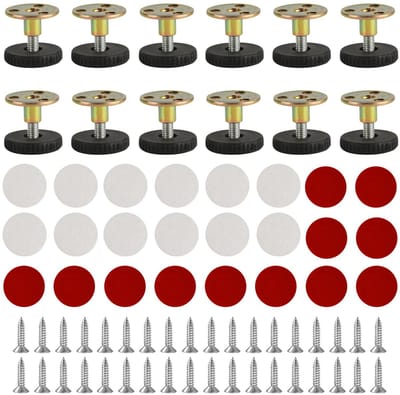 Dailygoods- Meubelpoten Verstelbaar - Set van 12 - Hoogte 33-40 mm - Dempingspads - Robuust PP/Roestvrij Staal - Stabiliteit en Geluidsreductie