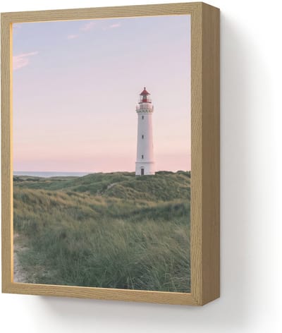 Wandlamp 30x40 cm - Oplaadbaar - Vuurtoren - Duinlandschap - Zee - Wandlampen binnen woonkamer - Slaapkamer lamp - Decoratieve nachtlamp - Vloerlamp draadloos