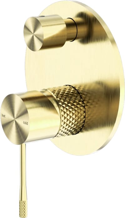 Owen & Finch Mengkraan met Omstel en Achterplaat Geborsteld Champagne Goud PVD – Messing – Diamantkarteling