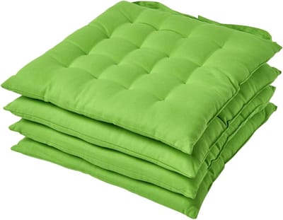 Limoengroene Zitkussens voor Eetkamerstoelen - Set van 4 Katoenen Stoelkussens 40x40 cm