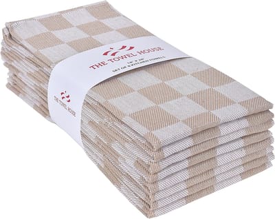 8x Keukendoeken Katoen Premium XL - Ultra Absorberend & Sneldrogend - Beige