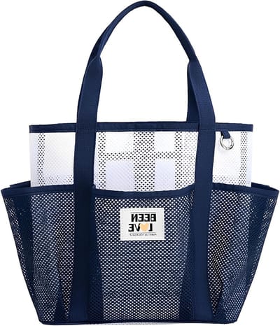 Ruime Strandtas voor Vrouwen, Multi-Compartment Organizer met Hangring, Draagbare Opvouwbare Netten voor Vakantie, Zwembad, Reizen en Sportschool