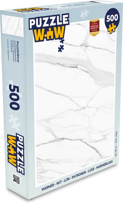 Puzzel Marmer - Wit - Lijn - Patronen - Luxe - Marmerlook - Legpuzzel - Puzzel 500 stukjes