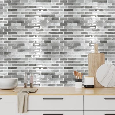 3D Zelfklevende Tegels voor Keuken en Badkamer, Spatwand Stickers, Set van 10, 30.5 x 30.5 cm, Makkelijk aan te brengen en waterbestendig