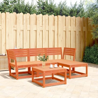 vidaXL - 4-delige - Loungeset - massief - grenenhout - wasbruin