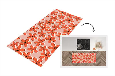 Keukenloper 120x50 cm - Keukenmat vinyl Patronen - Vintage - Bloem - Keukenmatten loper - Keuken vloerkleed tapijt