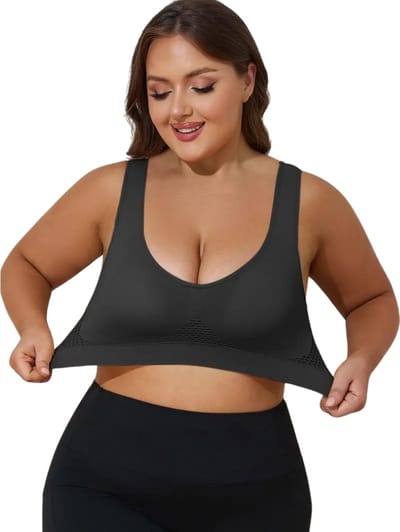 Bovista BH Zonder Beugel - Zonder Bandjes - Push-up Bh's - Comfort Beha - Comfortabel - Sterk - Dames - Plus Size - Zwart - Maat 2XL