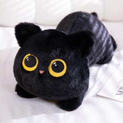 50-90cm mignon chat noir en peluche poupée Kawaii grand coussin d'oreiller en peluche Ins chat noir en peluche poupée pour garçon fille cadeaux d'anniversaire 50cm noir