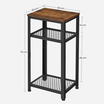 Bijzettafel Industrieel 45x75x35 cm – - 45x75x35 cm - Zwart - cm – Vintage Telefoontafel 2 - Medahomestore