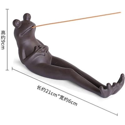 Porte-encens Grenouille en Céramique Brûleur d'Encens Récupérateur de Cendres, Support d'Encens Ornement Grenouille pour Aromathérapie Yoga gray